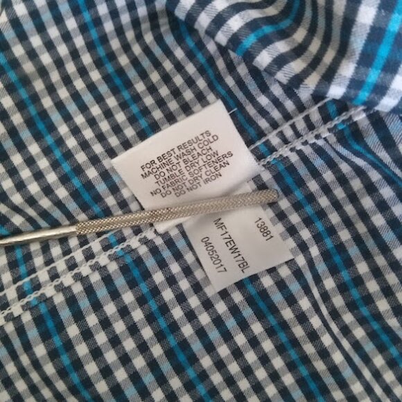 PETER MILLAR | Summer Comfort Performance Sport Blue Check Button Down Shirt L - Picture 13 of 13